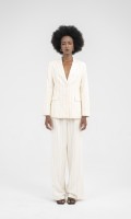 SIXDO Beige Stripe Linen Vest